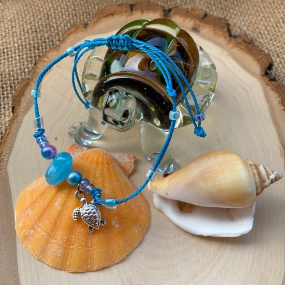 Ocean Waves Inspiration sea turtle bracelet